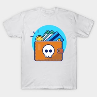 Wallet with coin and card hacked cartoon T-Shirt